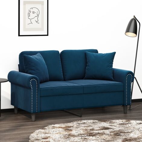 Coussins décoratifs 2 pcs Bleu 40x40 Velours (1/5)