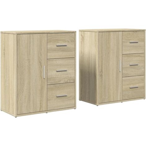 Buffets 2 pcs chêne sonoma 60x31x70 bois d'ingénierie (1/5)