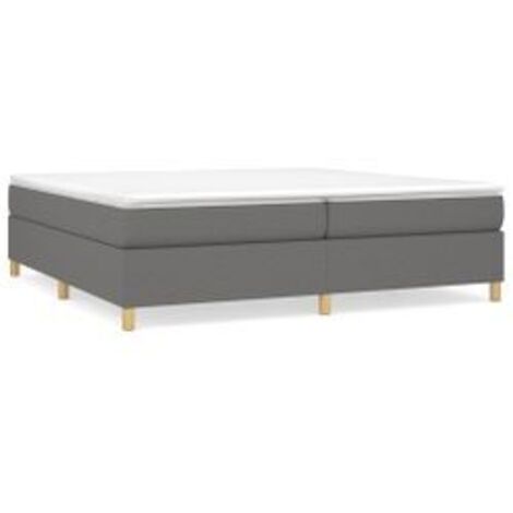 Sommier à lattes de lit avec matelas Gris foncé 200x200 Tissu (1/5)