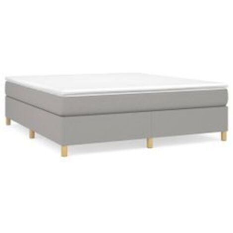Sommier à lattes de lit avec matelas Gris clair 180x200 Tissu (1/5)