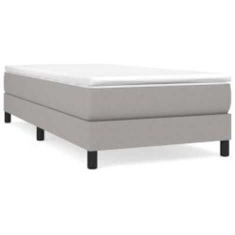 Sommier à lattes de lit avec matelas Gris clair 100x200 Tissu (1/5)