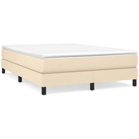 Sommier à lattes de lit avec matelas Crème 140x190 Tissu (1/5)