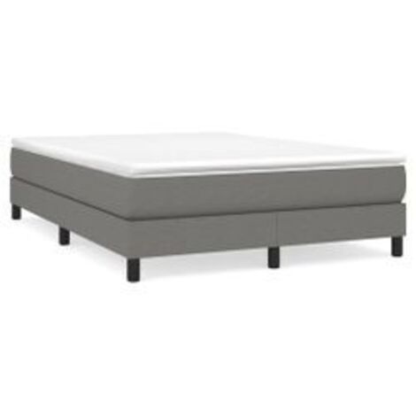 Sommier à lattes de lit avec matelas Gris foncé 140x190 Tissu (1/5)