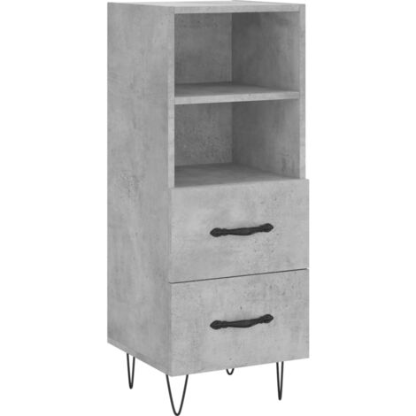 Buffet Gris béton 34,5x34x90 Bois d'ingénierie (1/5)