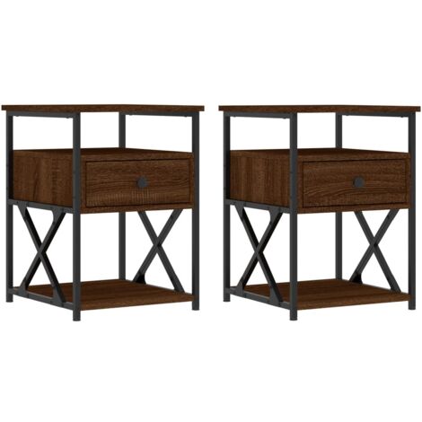 Tables de chevet 2pcs chêne marron 40x42x55 bois d'ingénierie (1/5)