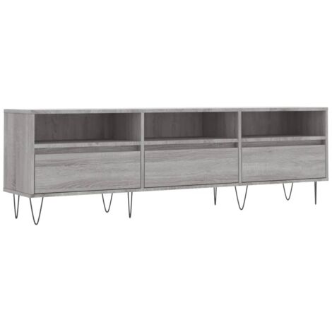 Meuble TV sonoma gris 150x30x44,5 bois d'ingénierie (1/5)
