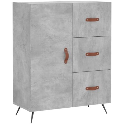 Buffet gris béton 69,5x34x90 bois d'ingénierie (1/5)