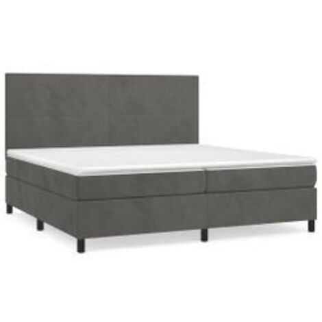 Sommier à lattes de lit et matelas Gris foncé 200x200 Velours (1/5)