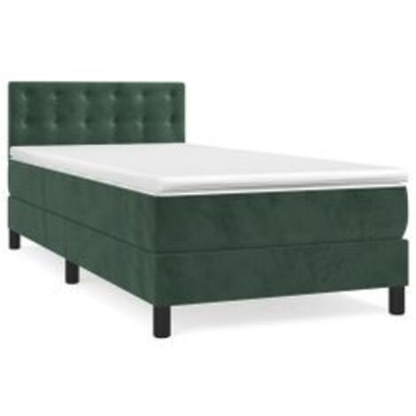 Sommier à lattes de lit avec matelas Vert foncé 90x200 (1/5)