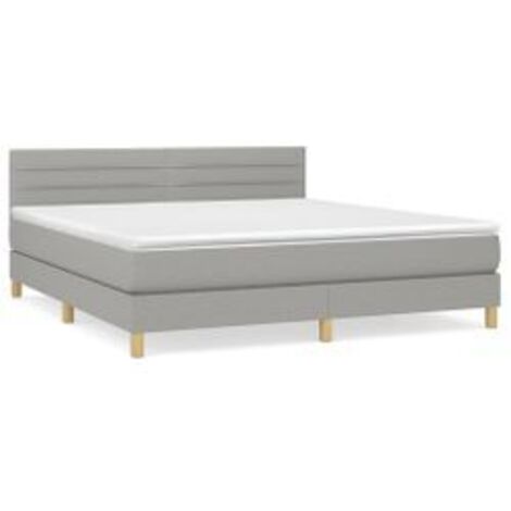 Sommier à lattes de lit avec matelas Gris clair 160x200 Tissu (1/5)
