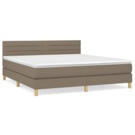 Sommier à lattes de lit avec matelas Taupe 160x200 Tissu (1/5)