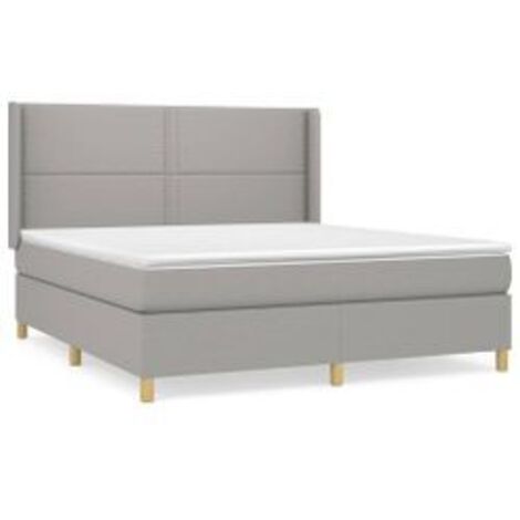 Sommier à lattes de lit avec matelas Gris clair 180x200 Tissu (1/5)