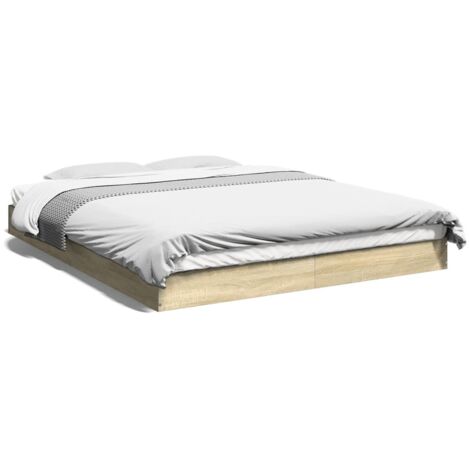 Cadre de lit chêne sonoma 160x200 bois d'ingénierie (1/5)