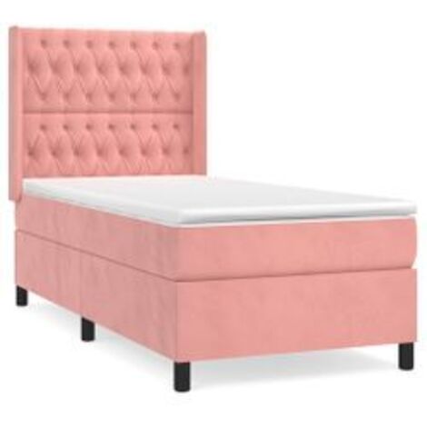 Sommier à lattes de lit et matelas Rose 80x200 Velours (1/5)