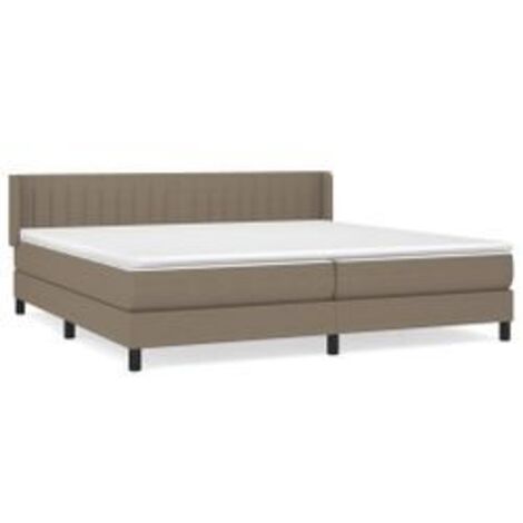 Sommier à lattes de lit avec matelas Taupe 200x200 Tissu (1/5)