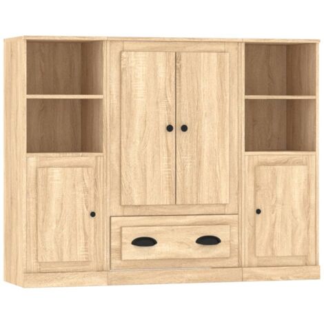 Buffets 3 pcs chêne sonoma bois d'ingénierie (1/5)