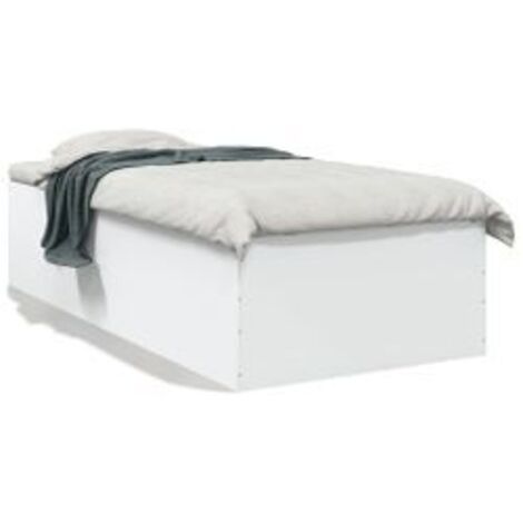 Cadre de lit blanc 100x200 bois d'ingénierie (1/5)