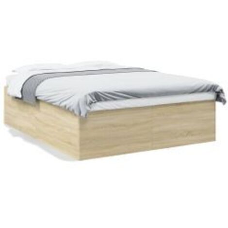 Cadre de lit chêne sonoma 150x200 bois d'ingénierie (1/5)