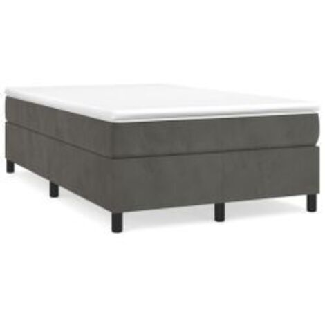 Sommier à lattes de lit et matelas Gris foncé 120x200 Velours (1/5)