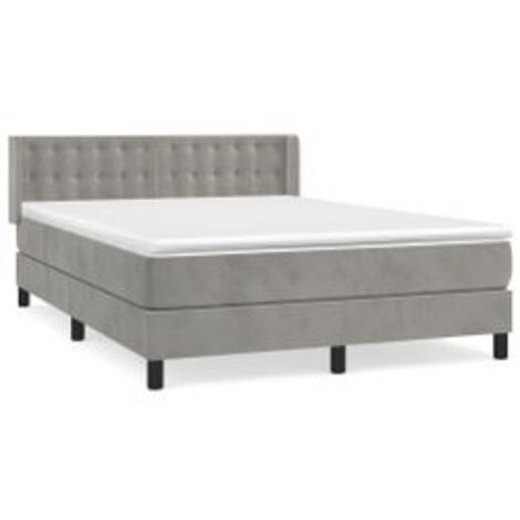 Sommier à lattes de lit et matelas Gris clair 140x190 Velours (1/5)