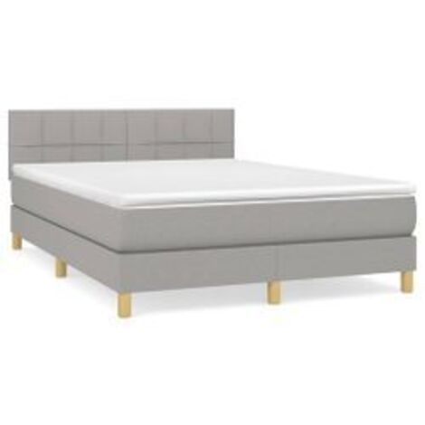 Sommier à lattes de lit avec matelas Gris clair 140x190 Tissu (1/5)