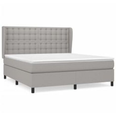 Sommier à lattes de lit avec matelas Gris clair 180x200 Tissu (1/5)