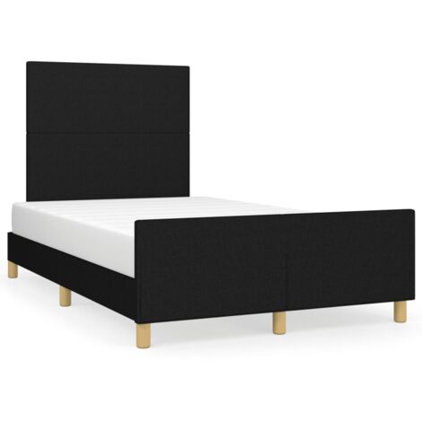 Cadre de lit avec tête de lit noir 120x190 tissu (1/5)