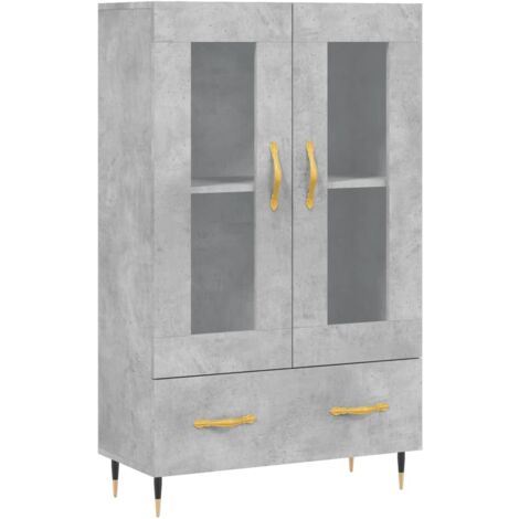 Buffet haut gris béton 69,5x31x115 bois d'ingénierie (1/5)