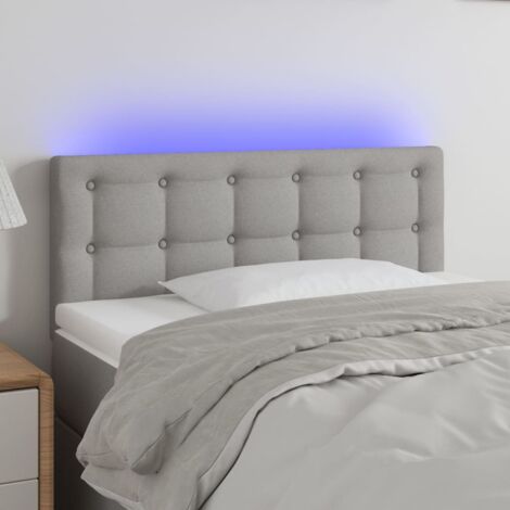 Tête de lit à LED Gris clair 90x5x78-88 Tissu (1/5)