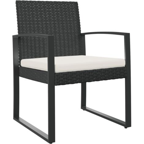 Chaises Ă manger de jardin lot de 2 noir rotin PP (1/5)