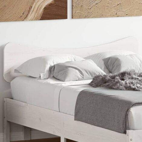 Tête de lit blanc 135cm bois massif de pin (1/5)