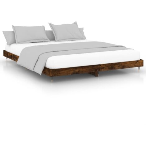 Cadre de lit chêne fumé 120x200 bois d'ingénierie (1/5)