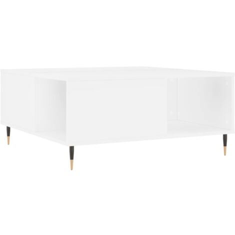 Table basse blanc 80x80x36,5 bois d'ingénierie (1/5)