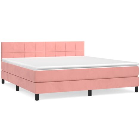 Sommier à lattes de lit avec matelas Rose 180x200 Velours (1/5)