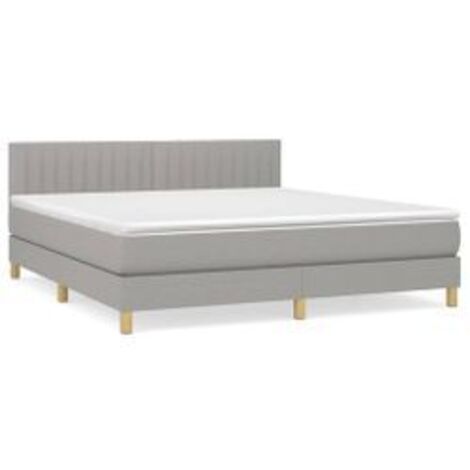 Sommier à lattes de lit avec matelas Gris clair 160x200 Tissu (1/5)