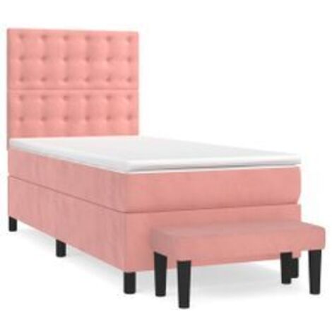 Sommier à lattes de lit et matelas Rose 80x200 Velours (1/5)