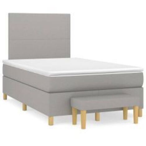 Sommier à lattes de lit avec matelas Gris clair 120x200 Tissu (1/5)