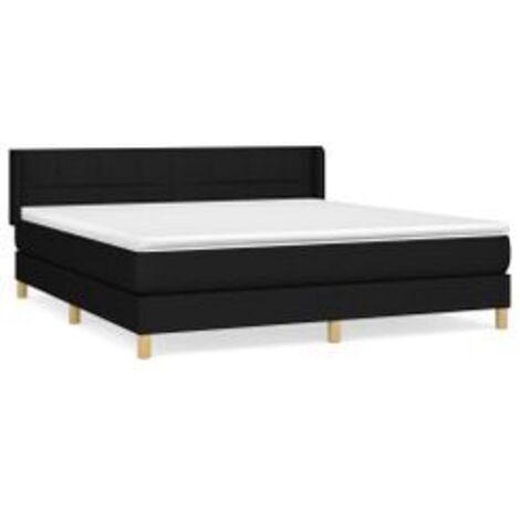 Sommier à lattes de lit avec matelas Noir 180x200 Tissu (1/5)
