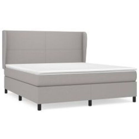 Sommier à lattes de lit avec matelas Gris clair 180x200 Tissu (1/5)