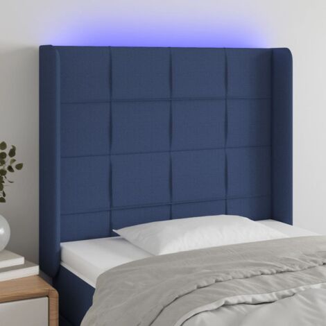 Tête de lit à LED Bleu 83x16x118-128 Tissu (1/5)