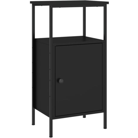 Table de chevet noir 41x31x80 bois d’ingénierie (1/5)