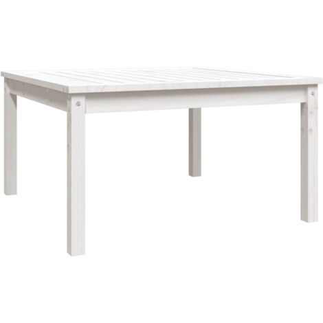 Table de jardin blanc 82,5x82,5x45 bois massif de pin (1/5)