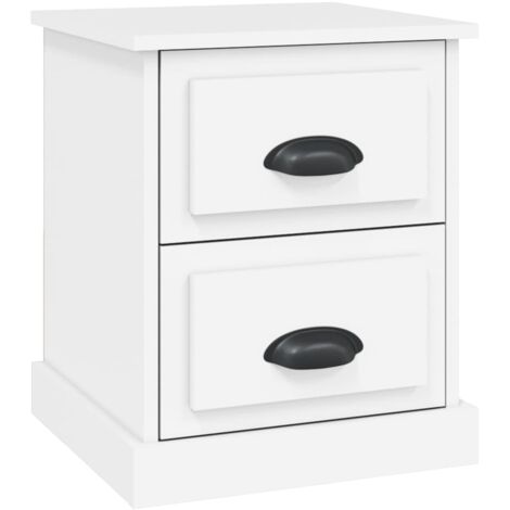 Table de chevet blanc 39x39x47,5 bois d’ingénierie (1/5)