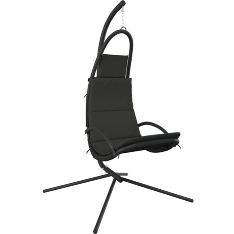 Chaise balançoire jardin coussin gris foncé tissu Oxford-acier (1/5)