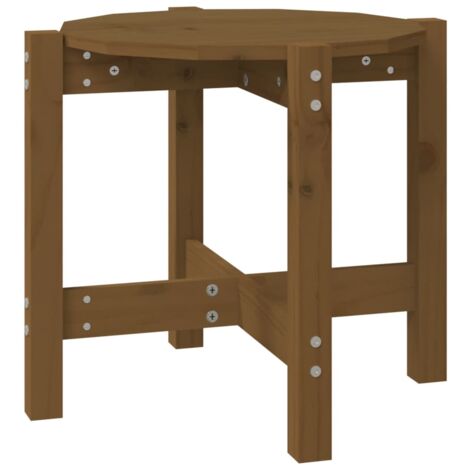 Table basse Marron miel Ø 52,5x45 Bois massif de pin (1/5)