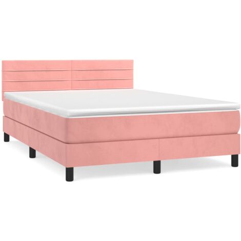 Sommier à lattes de lit avec matelas Rose 140x190 Velours (1/5)