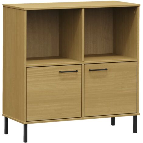 Bibliothèque avec pieds en métal Marron 90x35x90,5 Bois OSLO (1/5)