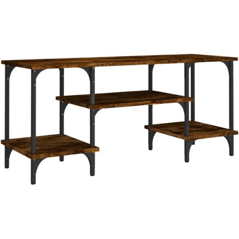Meuble TV chêne fumé 102x35x45,5 bois d'ingénierie (1/5)