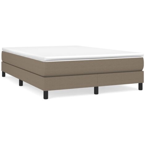 Sommier à lattes de lit avec matelas Taupe 140x190 Tissu (1/5)