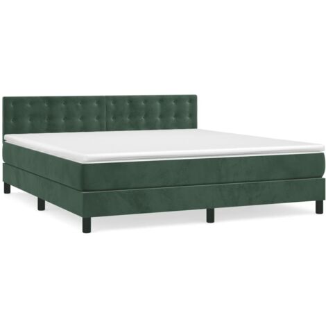 Sommier à lattes de lit et matelas Vert foncé 160x200 Velours (1/5)